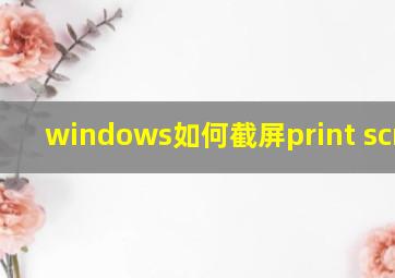 windows如何截屏print screen